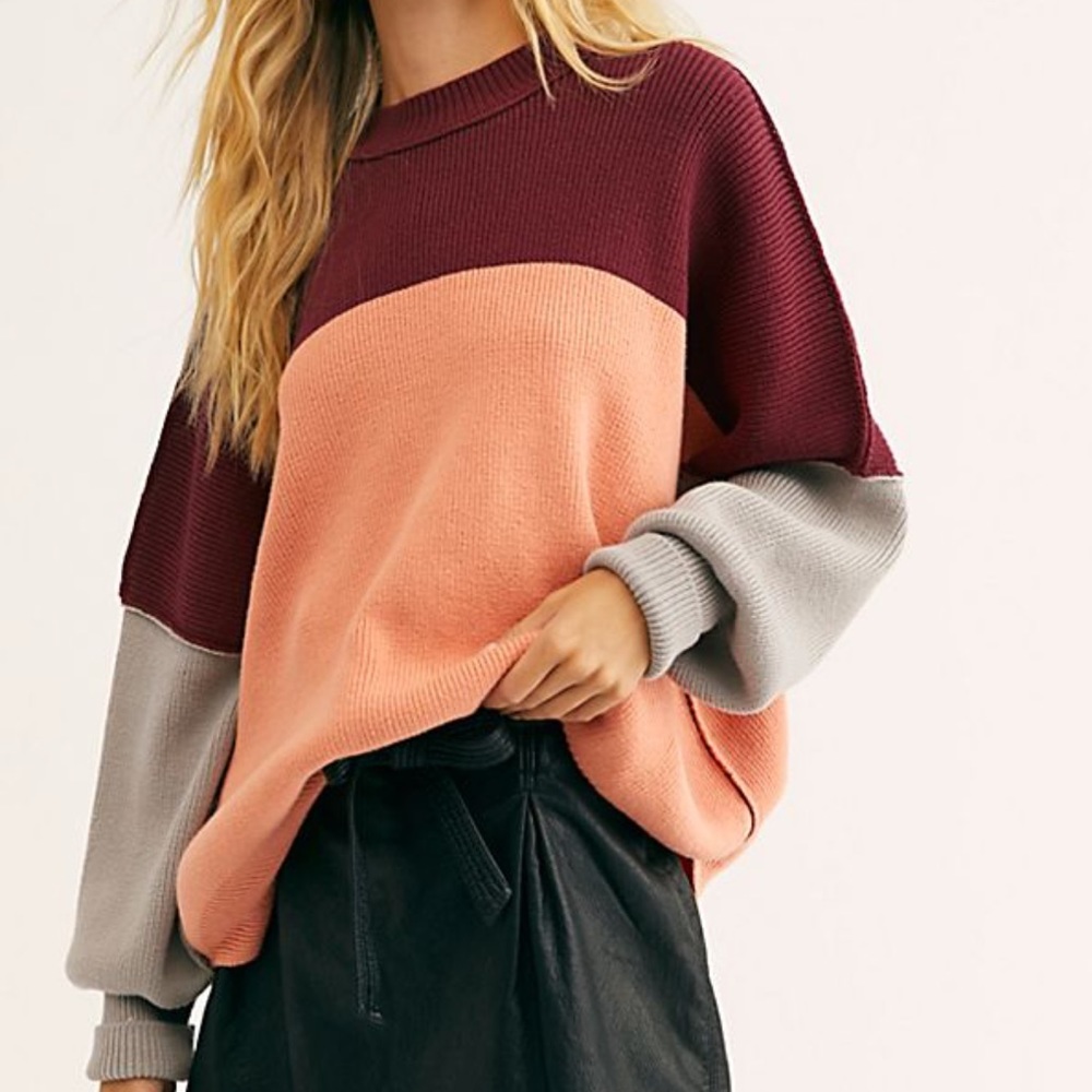 Free People Easy Street Color Block Sweater!